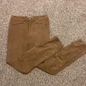Suede skinny pants